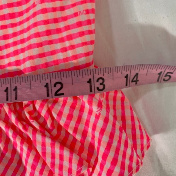 Lilly Pulitzer - Hot Pink Gingham Strapless Bodycon Dress w/ Ruffles Size 0 - Picture 4 of 14